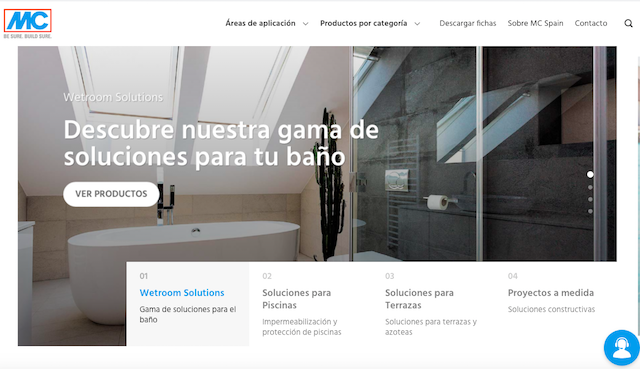 MC Spain estrena web para su división de soluciones para baños, piscinas, SPA´s y terrazas